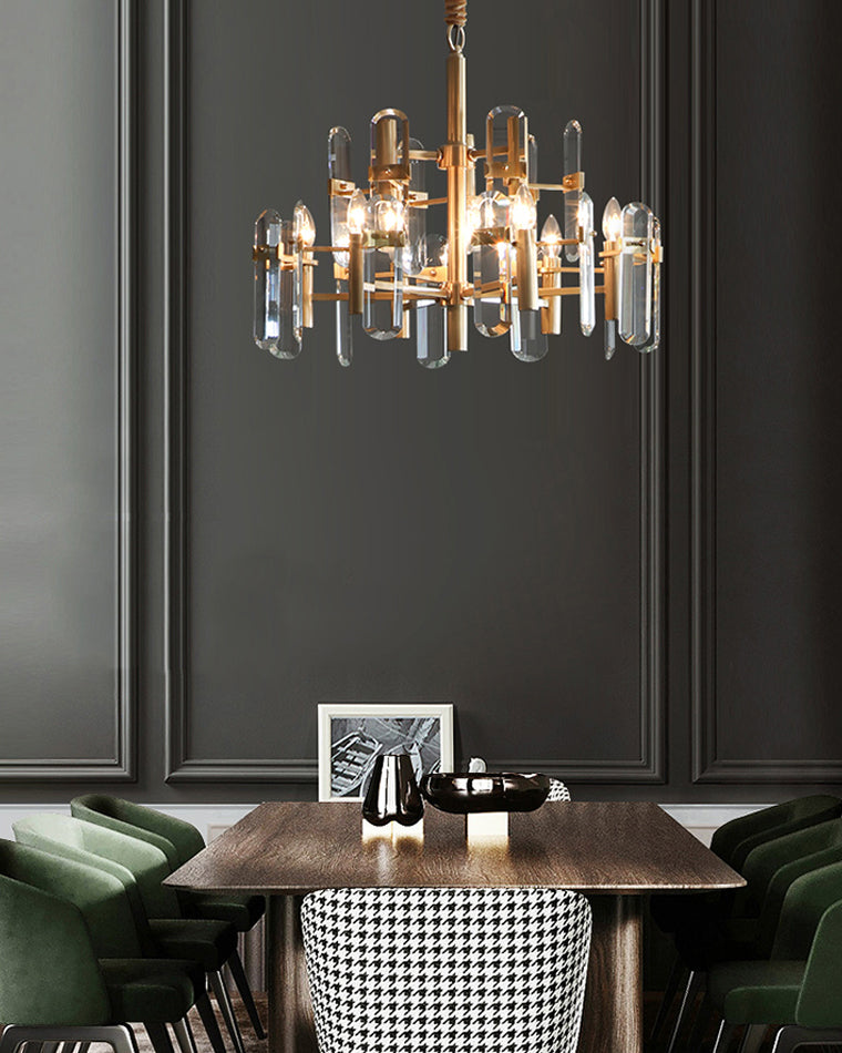 WOMO Black Candle Crystal Chandelier-WM2519