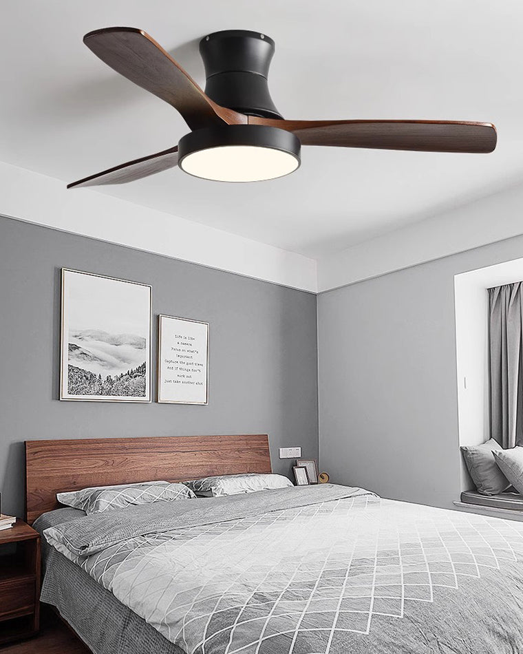 WOMO 3 Wood Blade Hugger Ceiling Fan Lamp-WM5120