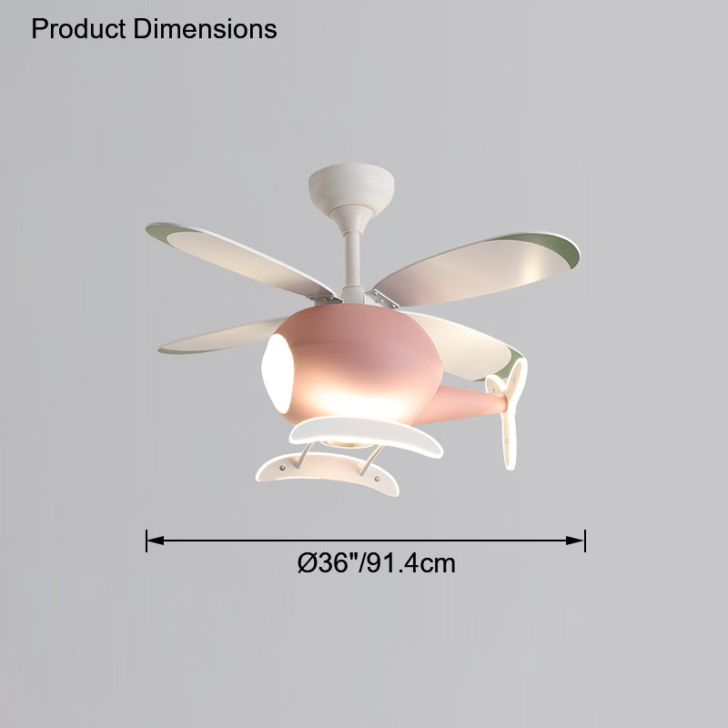 WOMO Airplane Children Ceiling Fan Lamp-WM5007