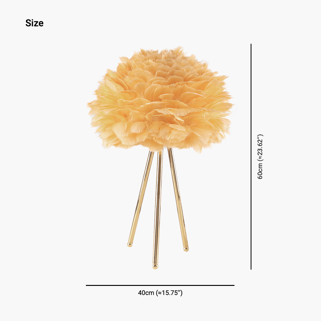 Feather Table Lamp Nordic Style Tripod, 2 Colors