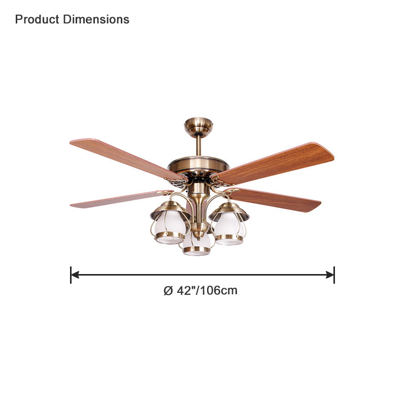 WOMO 52" Vintage Ceiling Fan Chandelier-WM5031