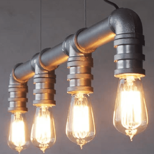 4 Head Water Pipe Industrial Pendant Light