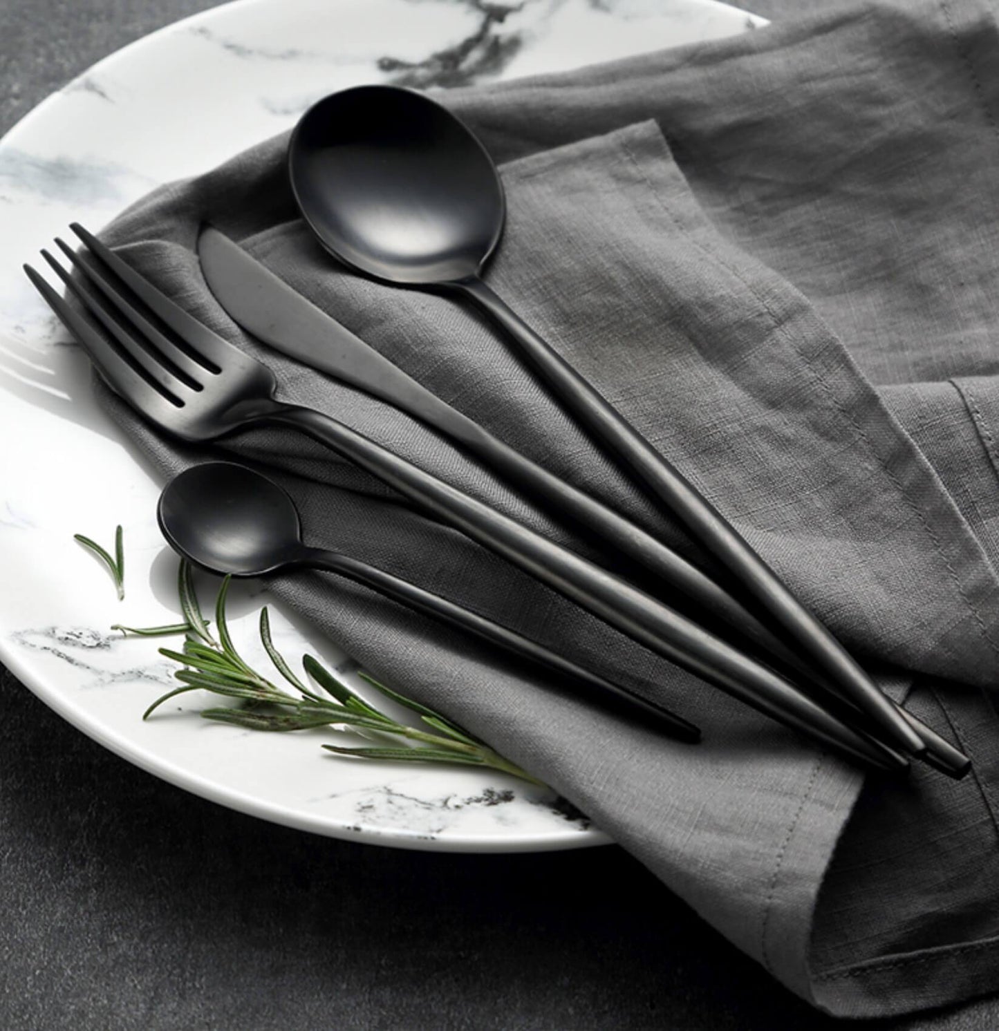 4 Psc Black Cutlery Set - Nordic Side -