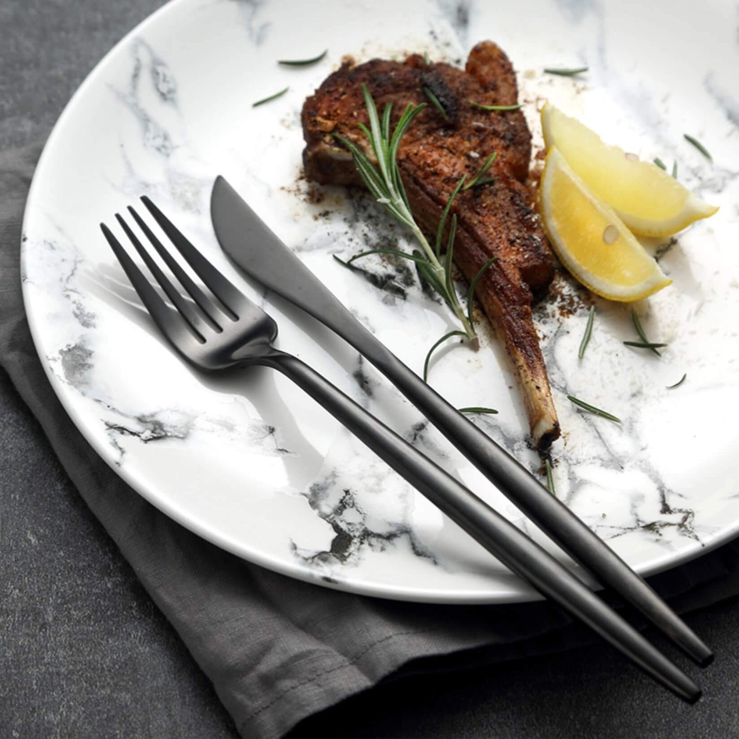 4 Psc Black Cutlery Set - Nordic Side -