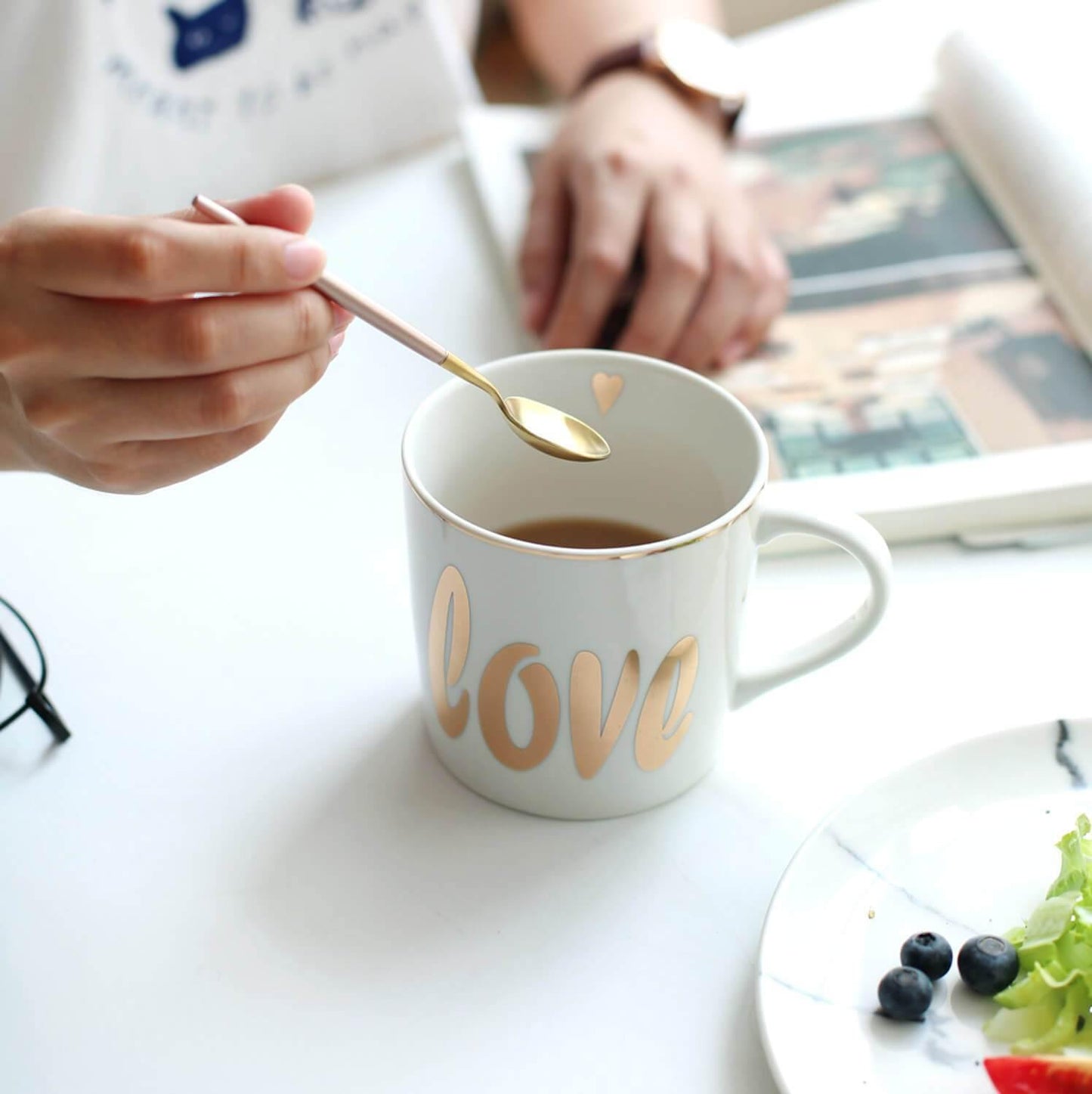 4 Pcs Pink & Gold Cutlery Set - Nordic Side -