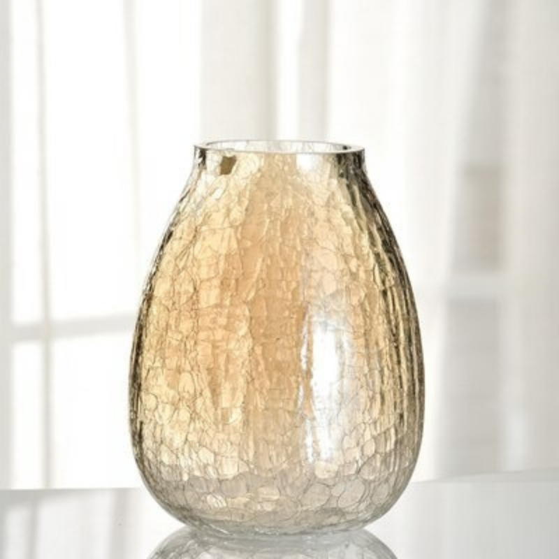 HomeQuill‚Ñ¢ Luxury Glazed Ice Flower Glass Vase - Nordic Side -