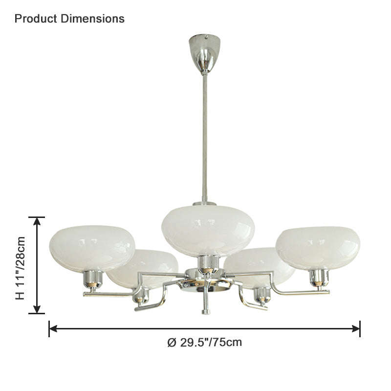 WOMO 1920s Milk Glass Chandelier-WM2301