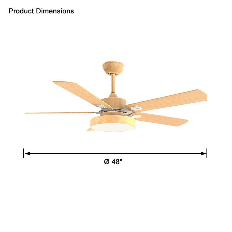 WOMO 5 Wood Blade Ceiling Fan Lamp-WM5054