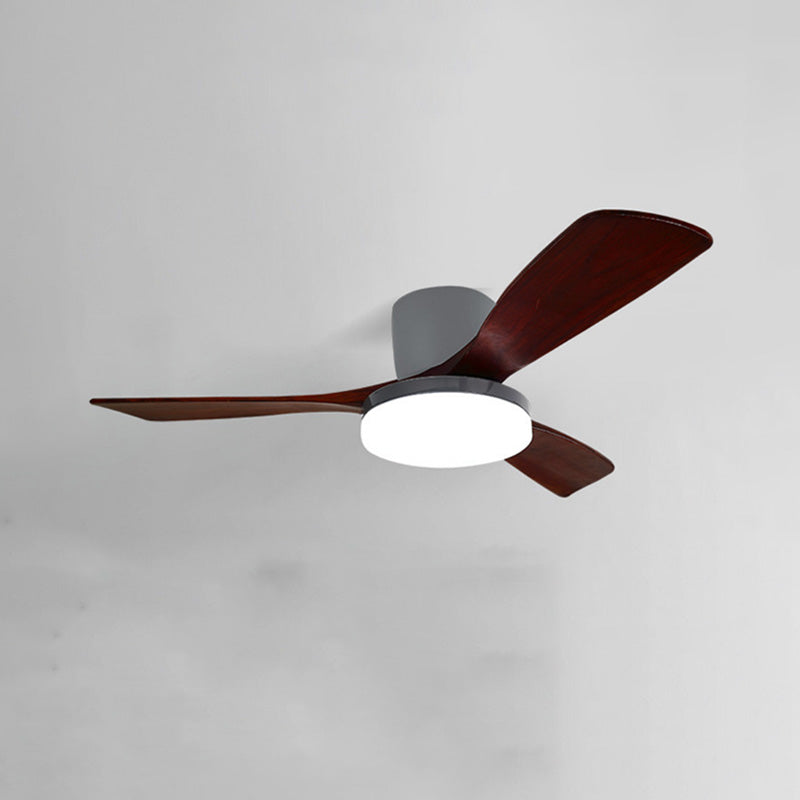 WOMO 3 Wood Blade Low Profile Ceiling Fan Lamp-WM5058