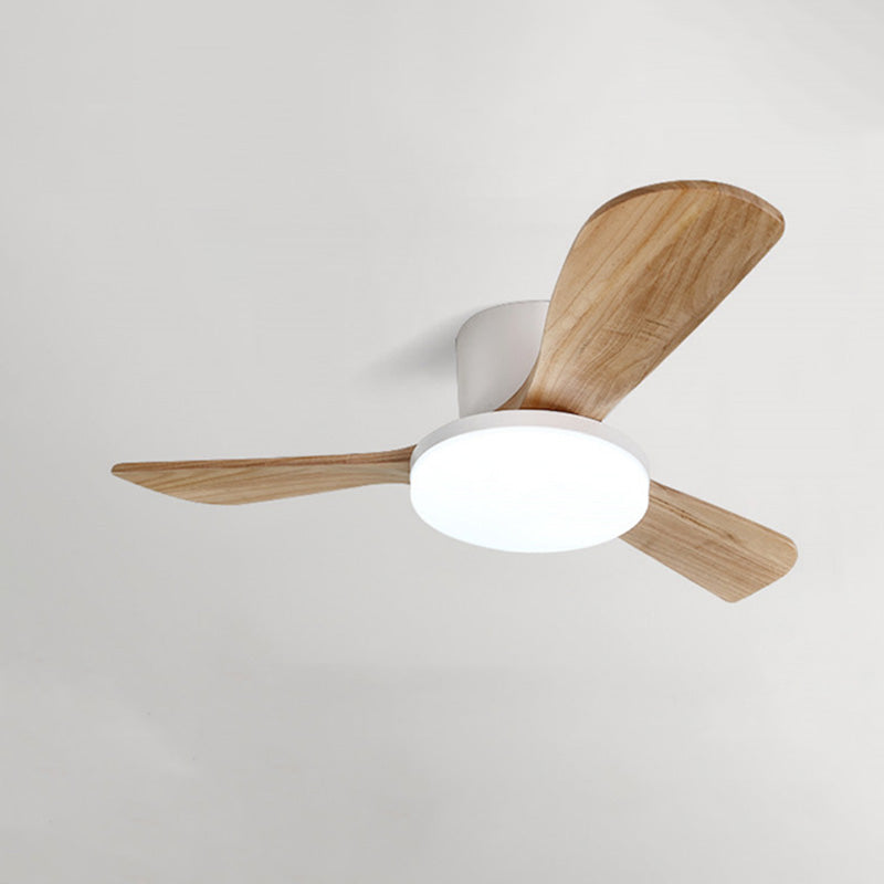 WOMO 3 Wood Blade Low Profile Ceiling Fan Lamp-WM5058