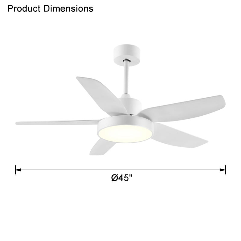 WOMO 5 Blade White Ceiling Fan Lamp-WM5083