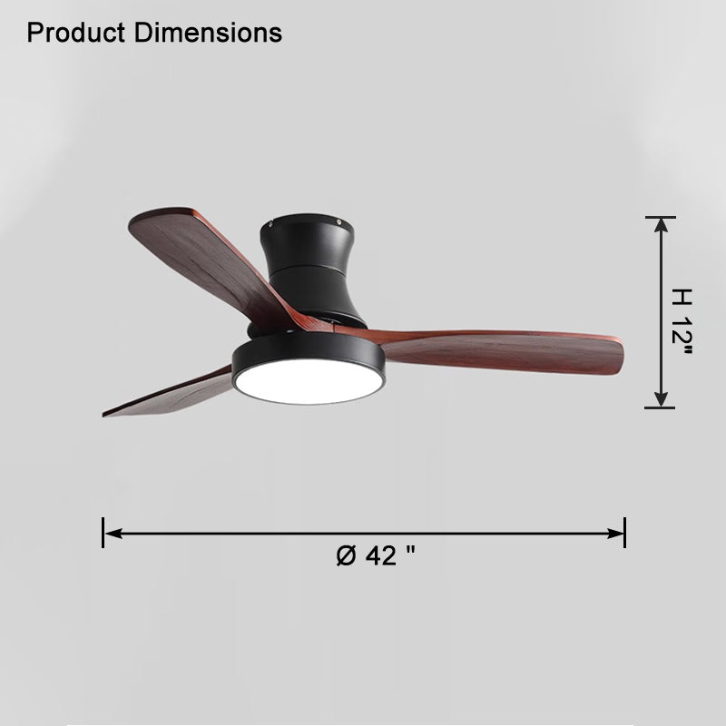 WOMO 3 Wood Blade Hugger Ceiling Fan Lamp-WM5120