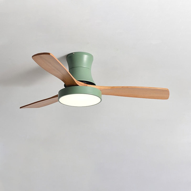WOMO 3 Wood Blade Hugger Ceiling Fan Lamp-WM5120