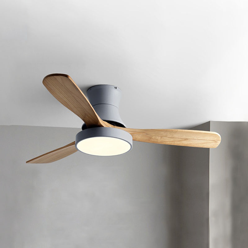 WOMO 3 Wood Blade Hugger Ceiling Fan Lamp-WM5120