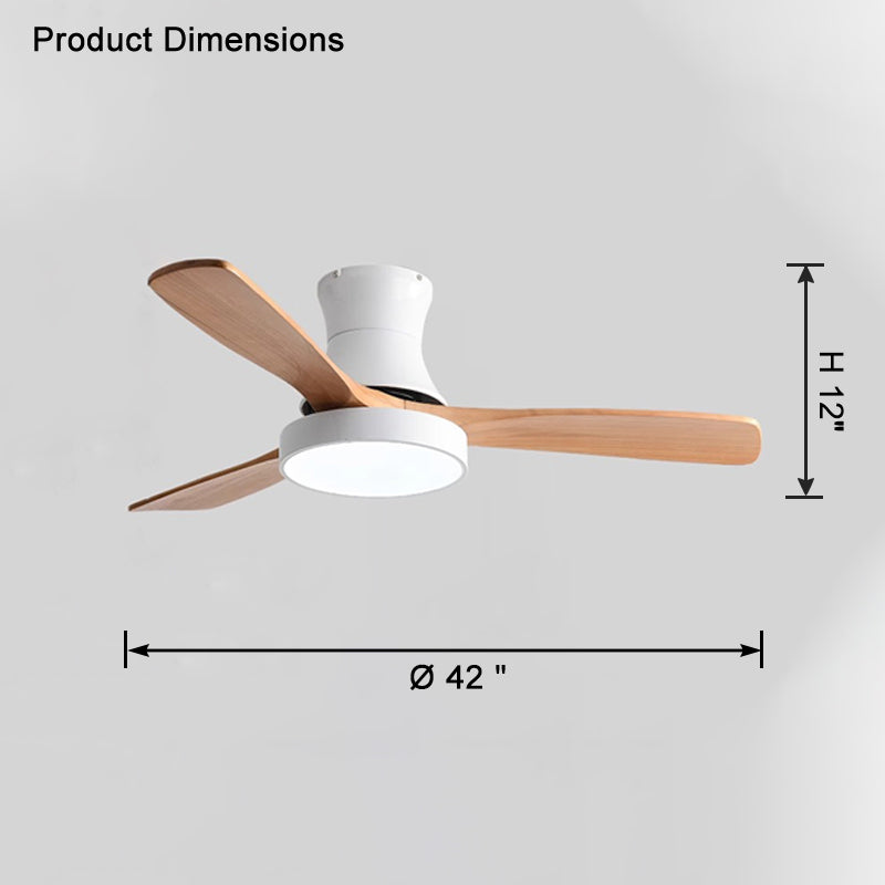 WOMO 3 Wood Blade Hugger Ceiling Fan Lamp-WM5120