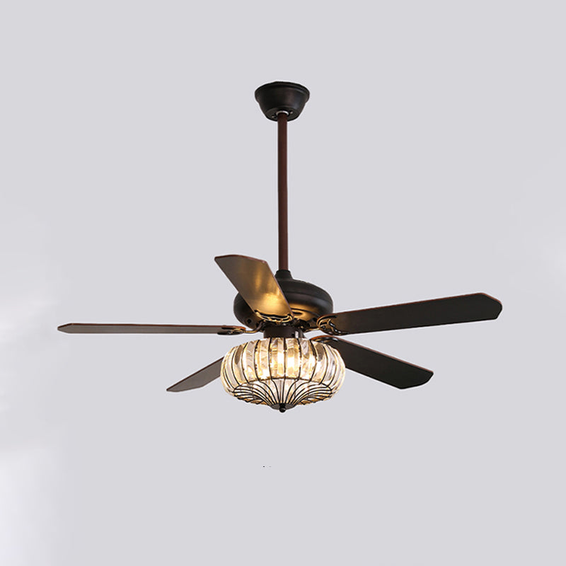 WOMO Vintage Crystal Ceiling Fan Lamp-WM5122