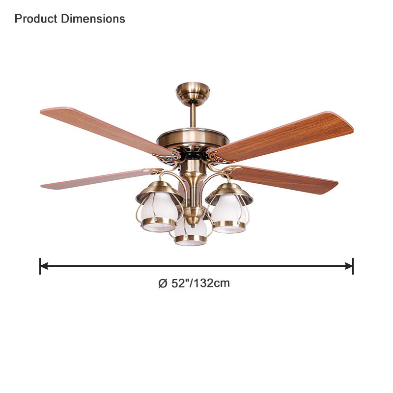 WOMO 52" Vintage Ceiling Fan Chandelier-WM5031