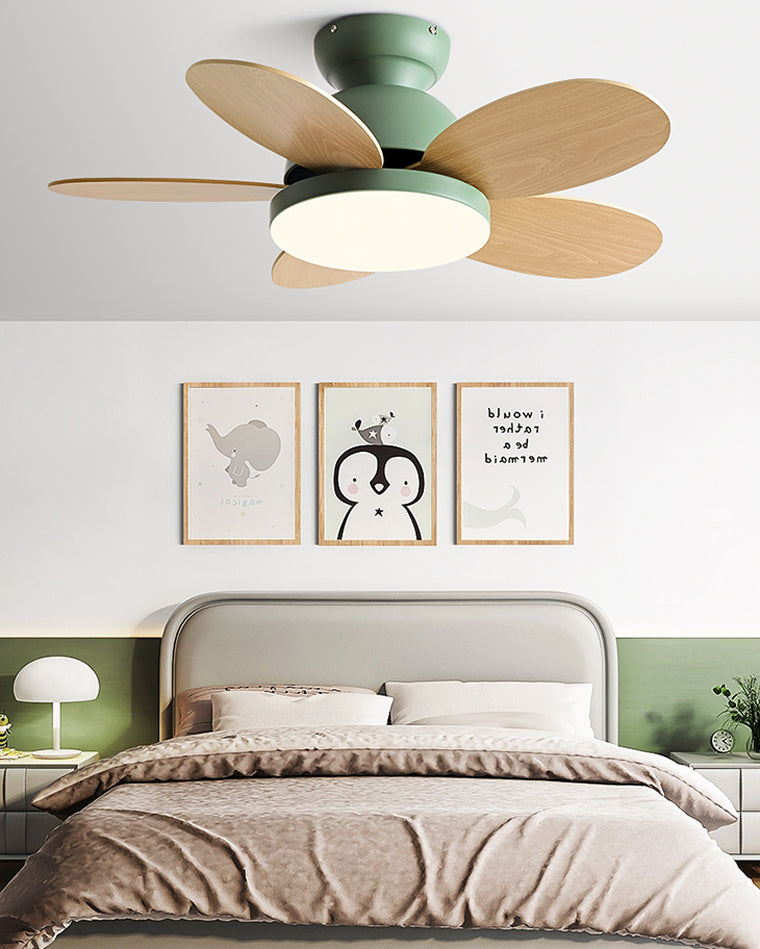WOMO 36" Scandi Wood Ceiling Fan Lamp-WM5004