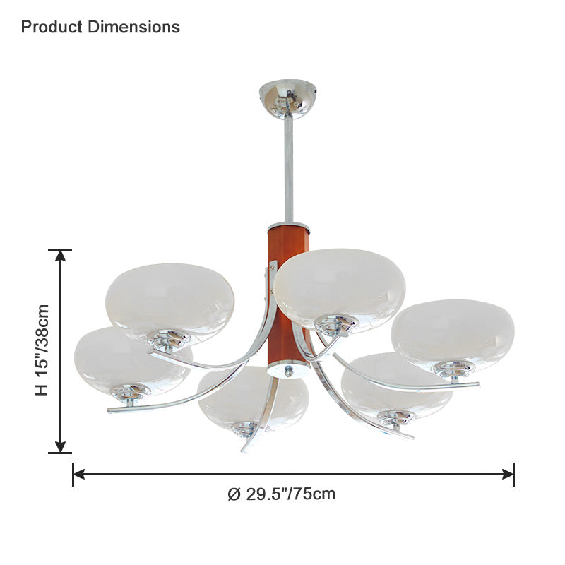 WOMO Swoop Arm Milk Glass Chandelier-WM2302