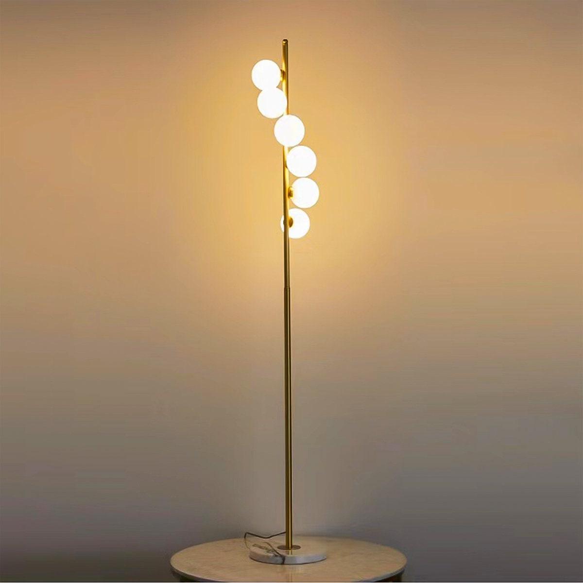 6-Bulb Golden Floor Lamp