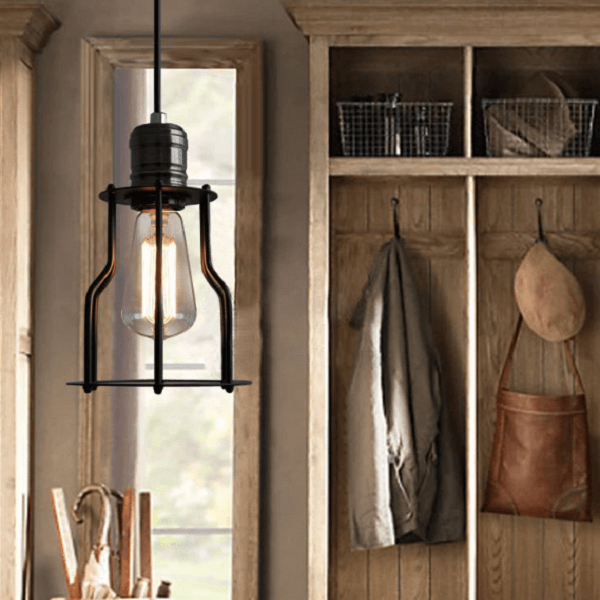 Single Head Industrial Wire Cage Pendant Light