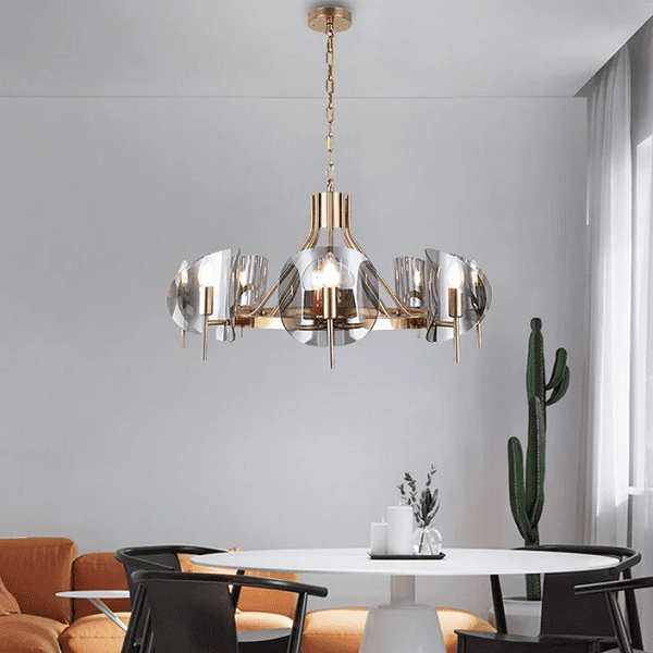 8 - Light Modern Wagon Wheel Chandelier
