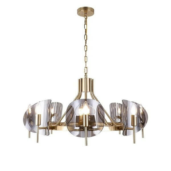 8 - Light Modern Wagon Wheel Chandelier