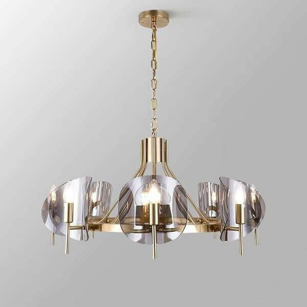 8 - Light Modern Wagon Wheel Chandelier