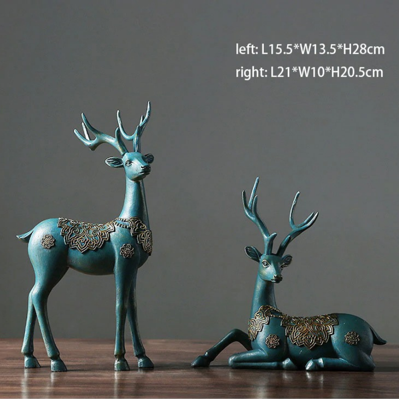 HomeQuill‚Ñ¢ European Style Classic Deer Pair - Nordic Side -