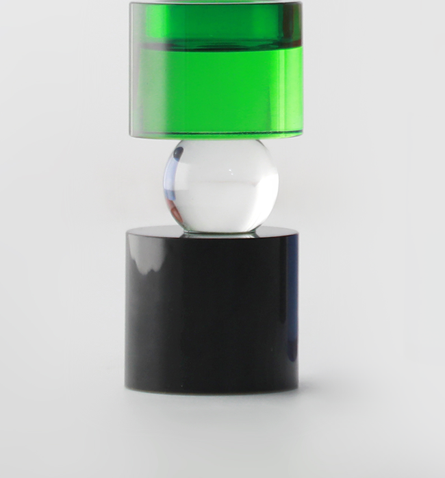 The McKenna Crystal Candle Holder - Small, Green