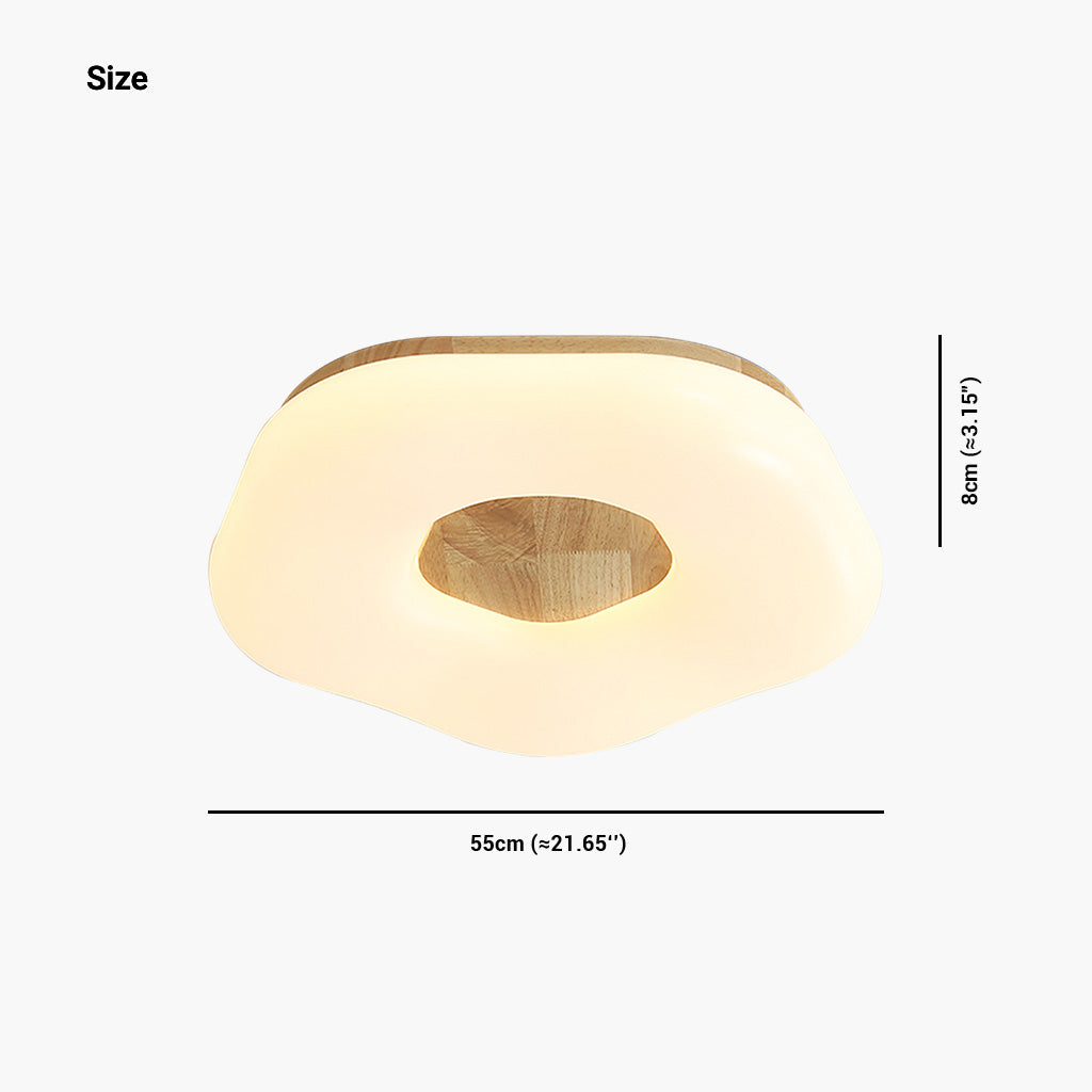 Flush Mount Ceiling Light White Artistic Flower, Wood and Acrylic