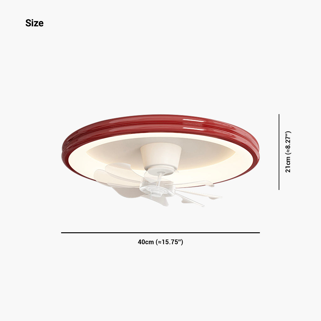Ceiling Fan with LED Bright Light Flush Mount Cream, 5 Colors