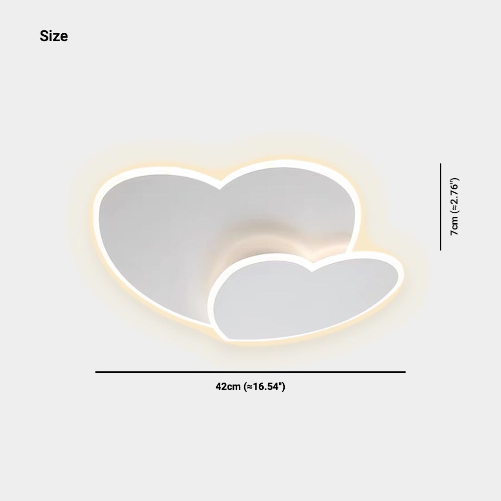 Ceiling Light Minimalist Heart Shape LED for Girls Room, White