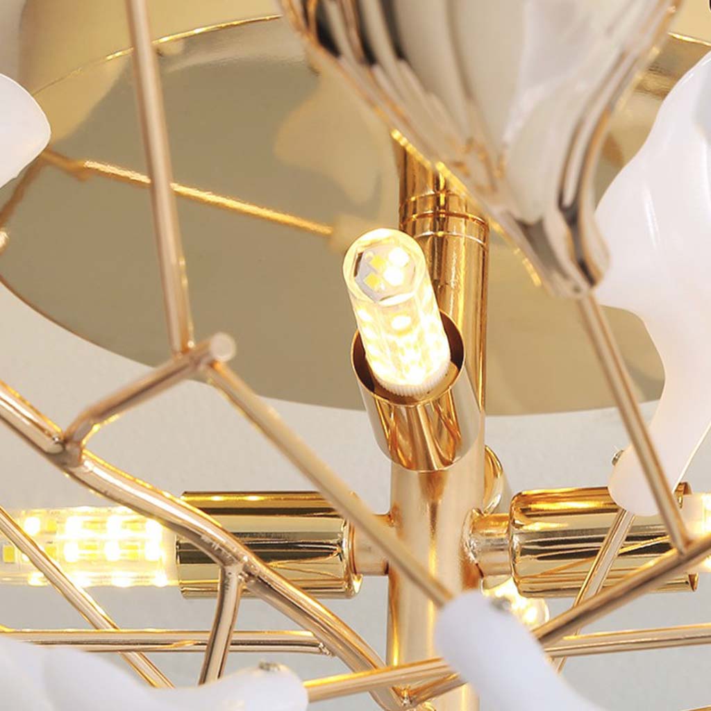 Ceiling Light Modern Art Deco Ceramic Ginkgo Leaves