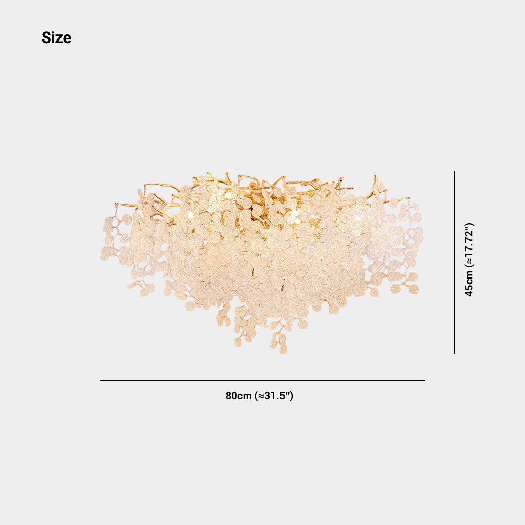 Flush Mount Chandelier Ceiling Light Modern Branch Crystal Leaf