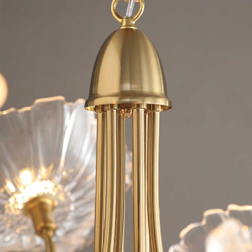 Chandelier / Ceiling Light Retro Glass Lotus Flower, Purple / White