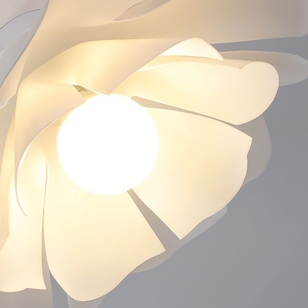 Ceiling Light Semi-Flush Mount Unique Acrylic Flower, White