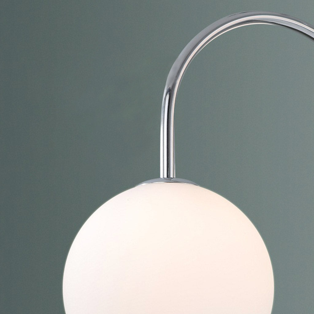 Chandelier Nordic Bauhaus Chrome Glass Globe, 3 Lights