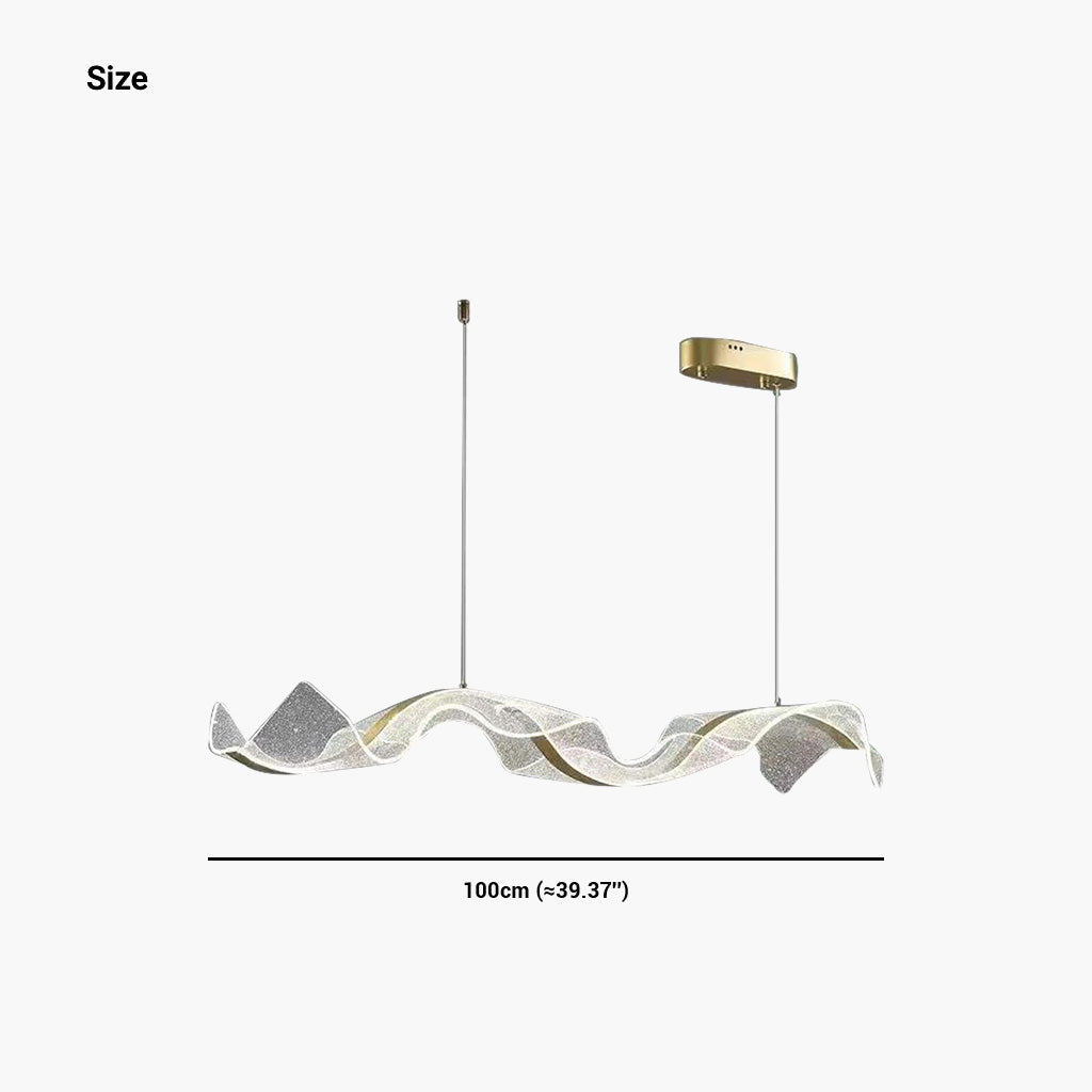 Chandelier Modern Minimalist Luxury Ribbon Acrylic, Gold