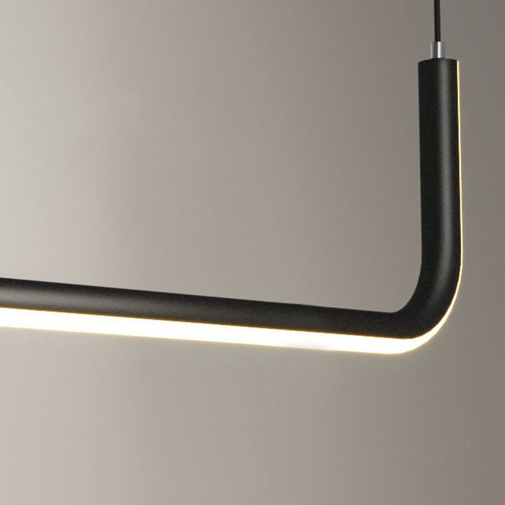 Chandelier Pendant Light Minimalist Metal Linear LED, Gold / Black