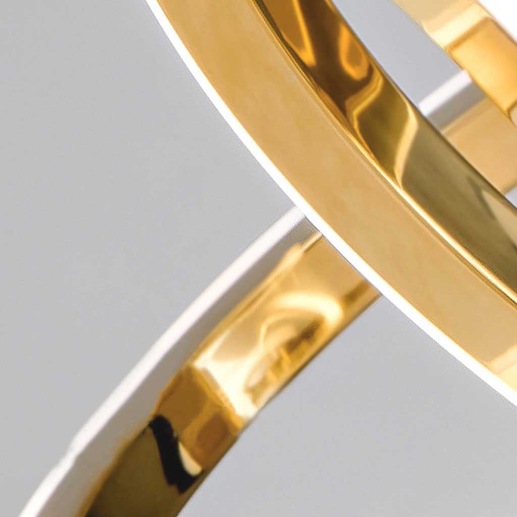 Chandelier Modern Linear Curved Wave LED, Gold