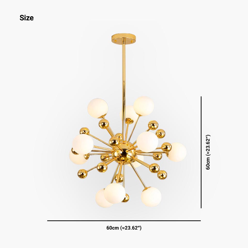 Chandelier Novelty Dandelion Glass Bubble, Gold & White