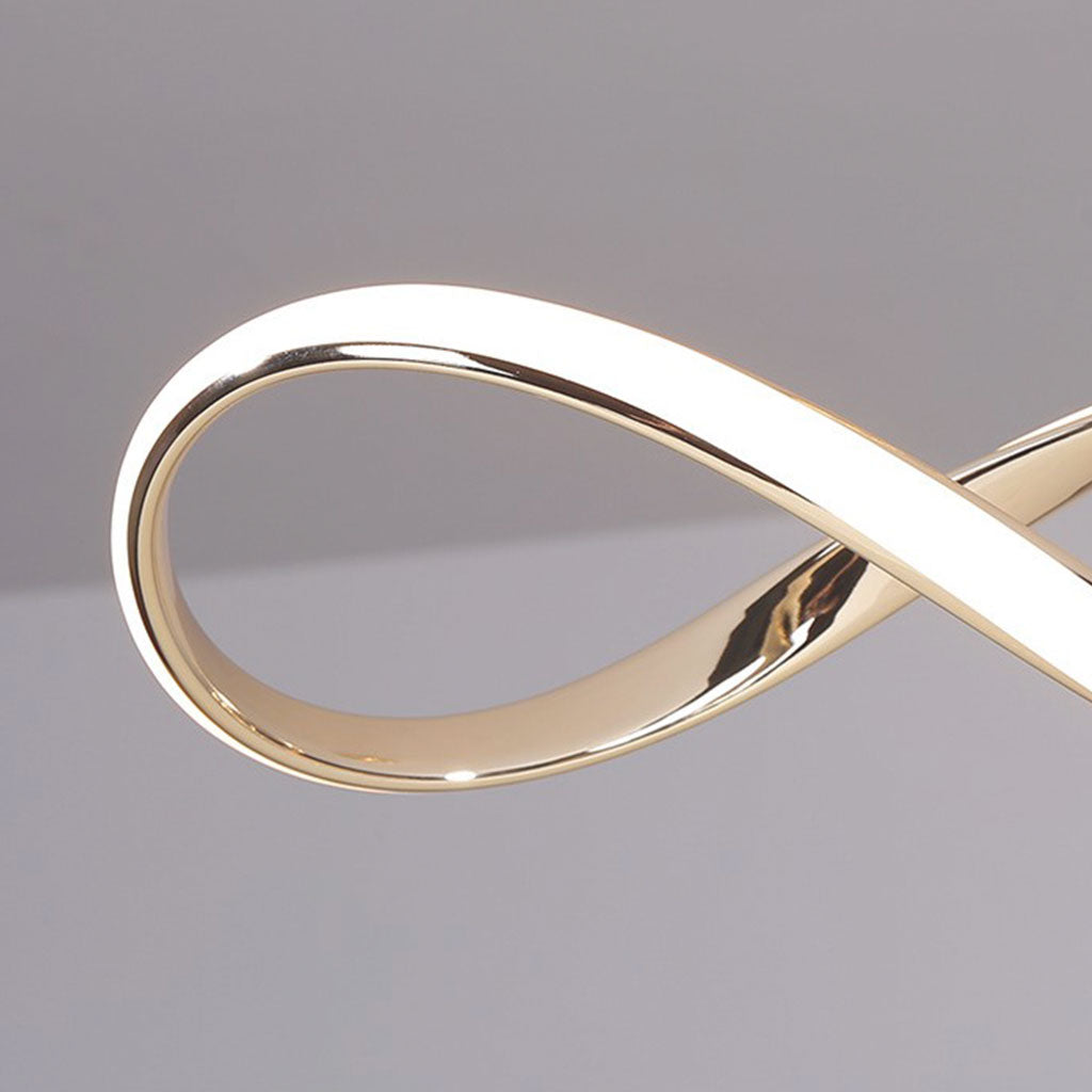 Chandelier Minimalist Unique Twisted Dimmable LED, Chrome / Gold