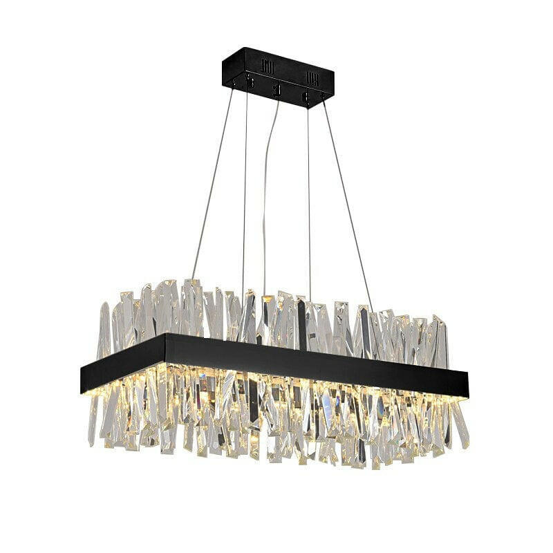 Cristel - Modern Crystal Shard Bar Crystal Chandelier/Black