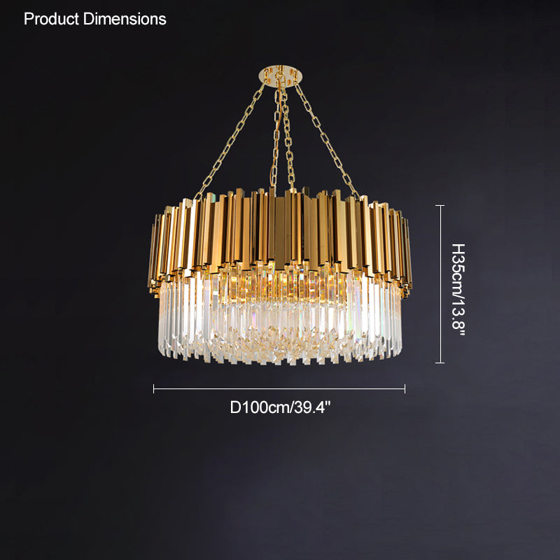 WOMO Linear Gold Crystal Chandelier-WM2185c