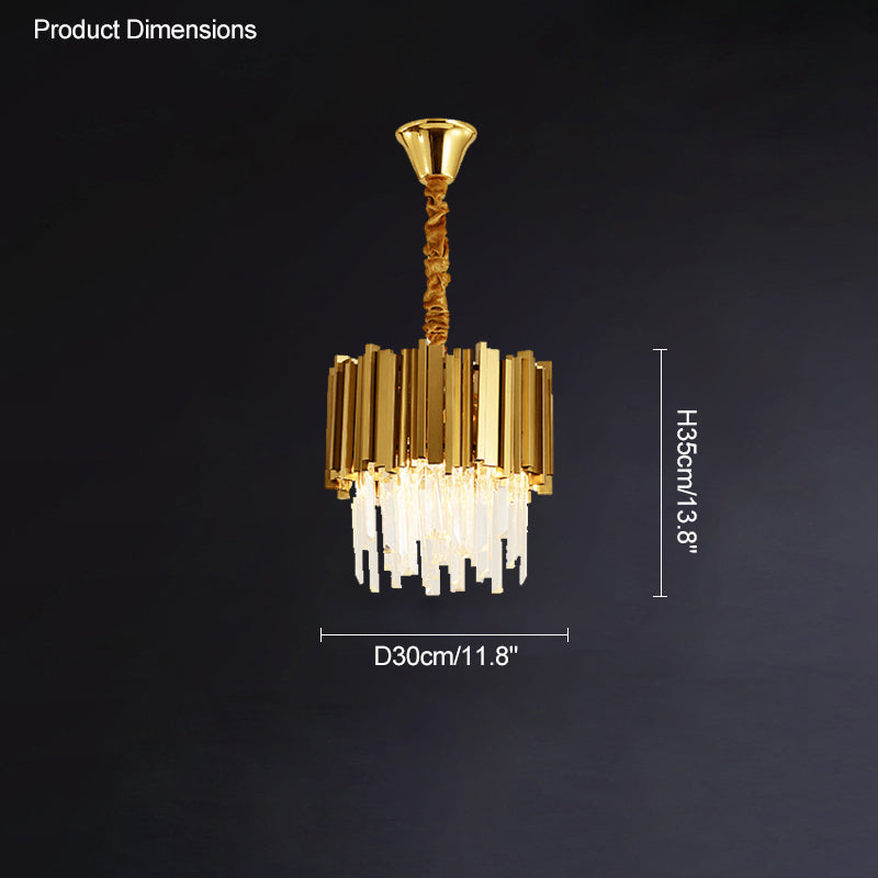 WOMO 2 Tier Gold Crystal Chandelier-WM2185b
