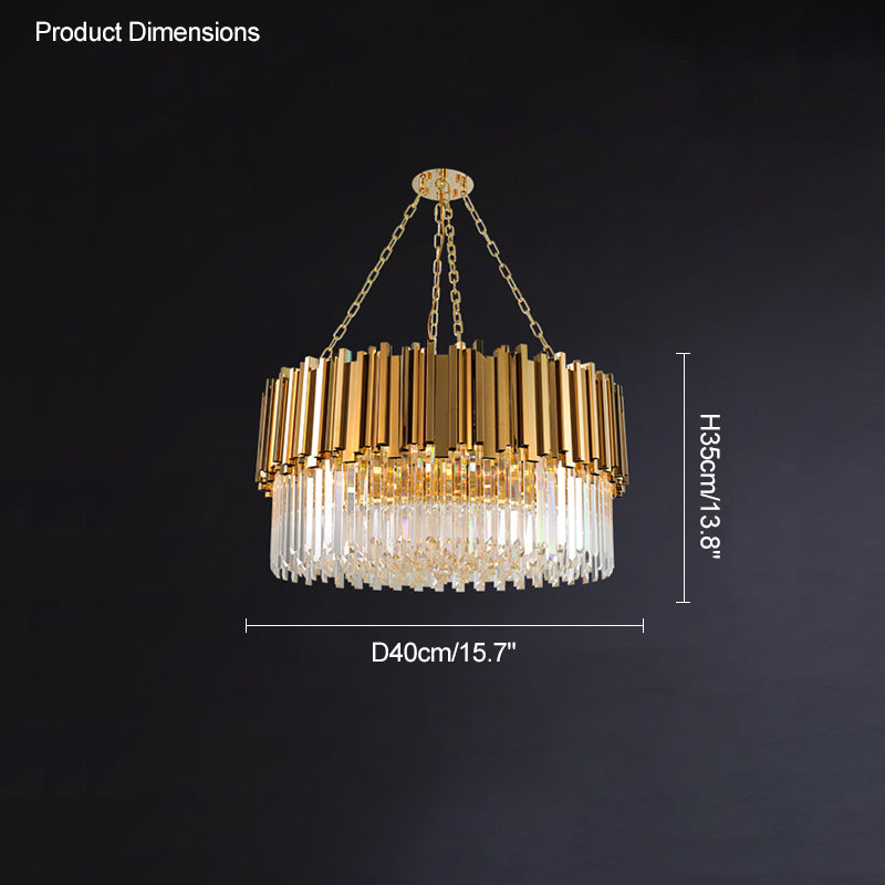 WOMO 2 Tier Gold Crystal Chandelier-WM2185b