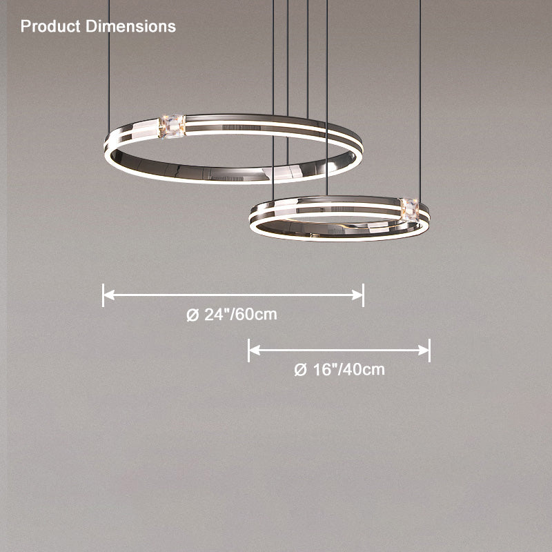 WOMO Black Crystal Led Ring Chandelier-WM2365