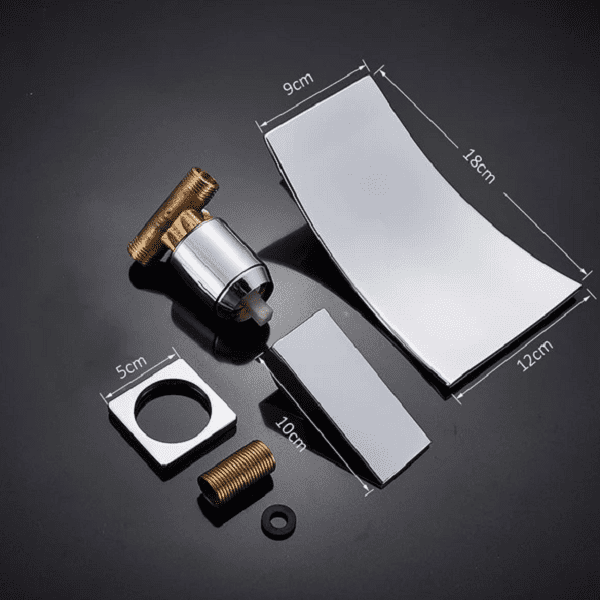 Etienne - Chrome Wall Mount Waterfall Flow Single Handle Faucet