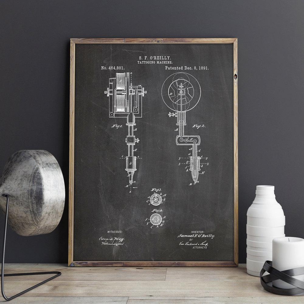 Abstract Canvas Print - Tattoo Machine